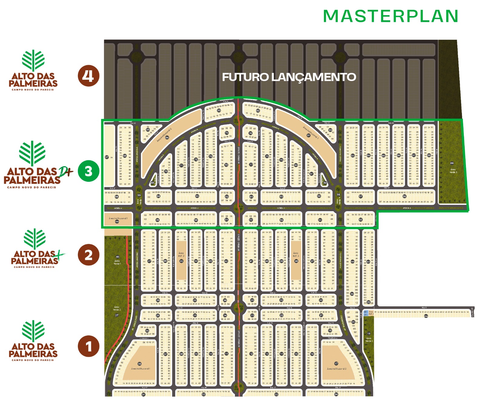 Loteamento Alto das Palmeiras em Campo novo do Parecis, primeiro e grande empreendimento totalmente estruturado lançado no bairro